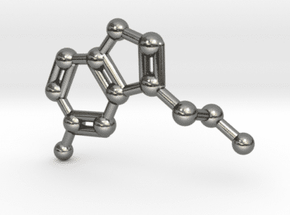 Serotonin Molecule Necklace Sterling Silver