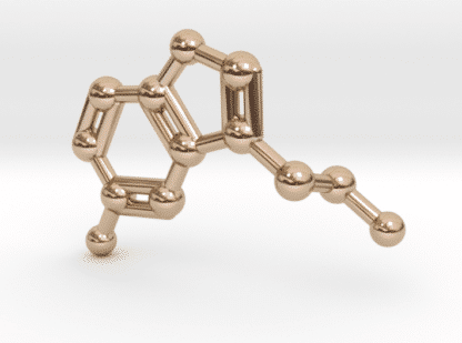 Serotonin Molecule Necklace 14k Rose Gold