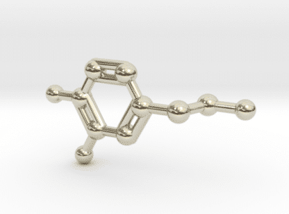 Dopamine 14k White Gold Necklace Molecule