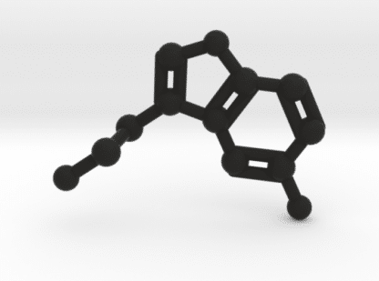 Serotonin Molecule Black Plastic