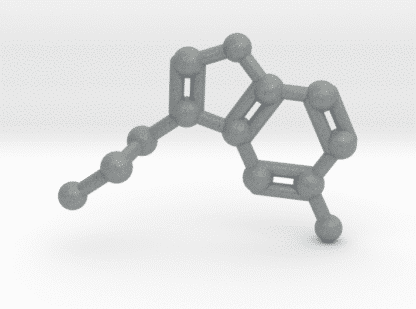 Serotonin Molecule Metallic Plastic