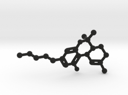 THC Molecule Black Plastic