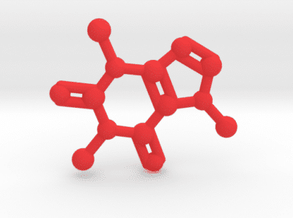 Caffeine Molecule Red Plastic