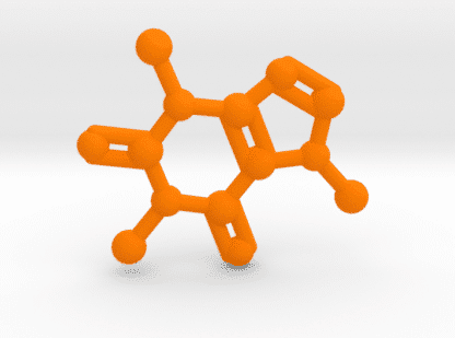 Caffeine Molecule Orange Plastic