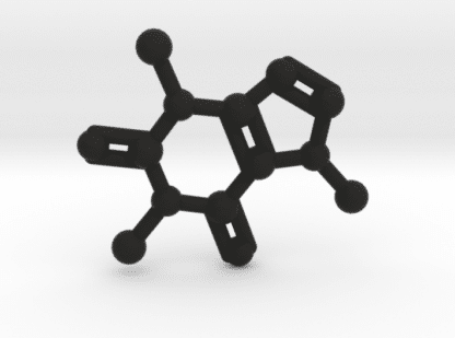 Caffeine Molecule Black Plastic