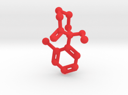 Ketamine Molecule Red Plastic