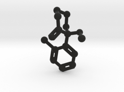 Ketamine Molecule Black Plastic