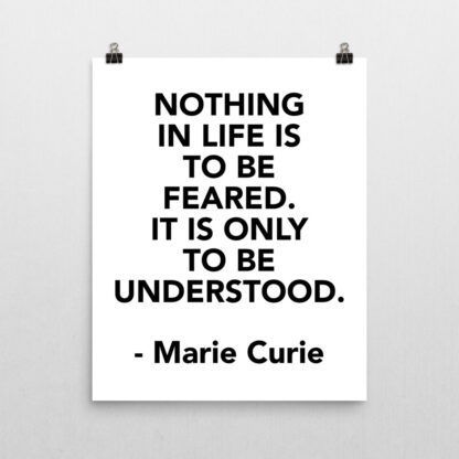 Marie Curie Fear Quote Poster
