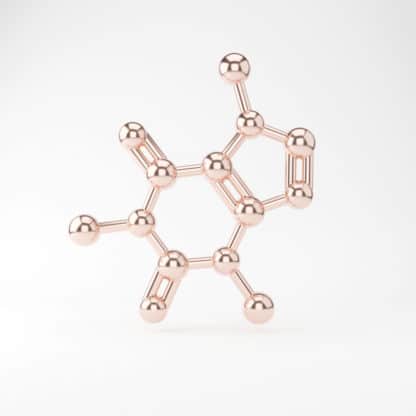 Caffeine molecule pendant big rose gold