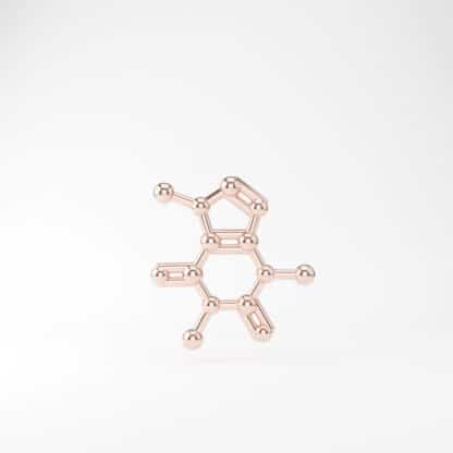 Caffeine molecule pendant small rose gold