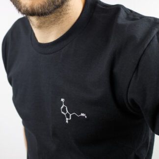Serotonin Embroidered T-Shirt Black