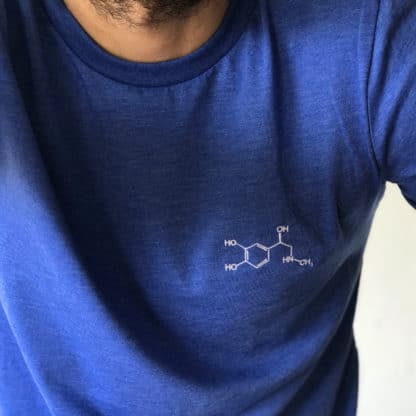 Adrenaline molecule t-shirt embroidered close up