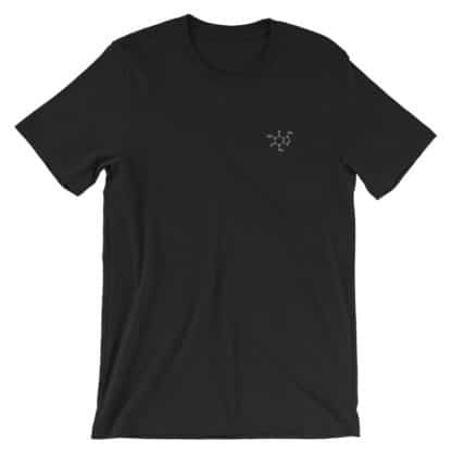 Caffeine molecule t-shirt embroidered black