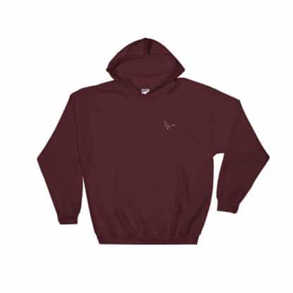 Serotonin molecule hoodie embroidered maroon