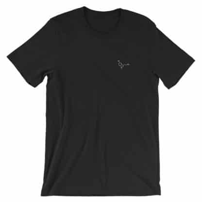 Serotonin molecule t-shirt embroidered black