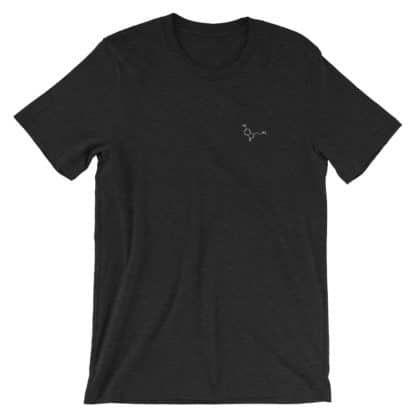Serotonin molecule t-shirt embroidered black heather