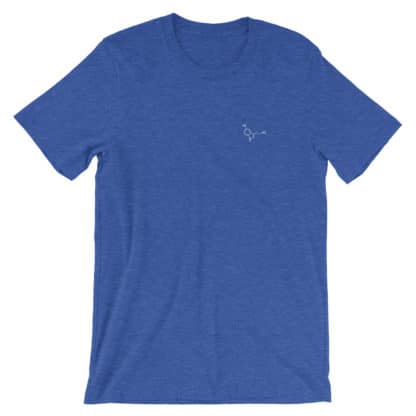Serotonin molecule t-shirt embroidered heather royal blueSerotonin molecule t-shirt embroidered heather royal blue