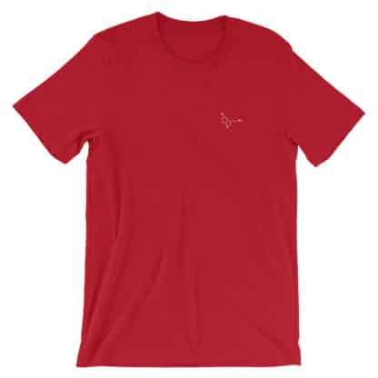 Serotonin molecule t-shirt embroidered red