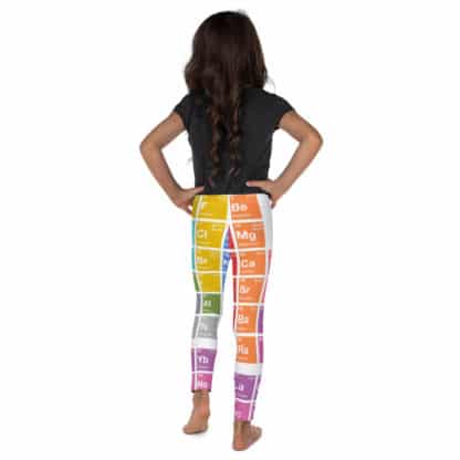 Periodic table leggings kids white back