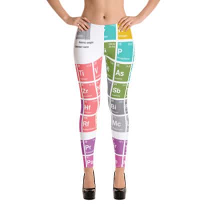 Periodic table leggings white front