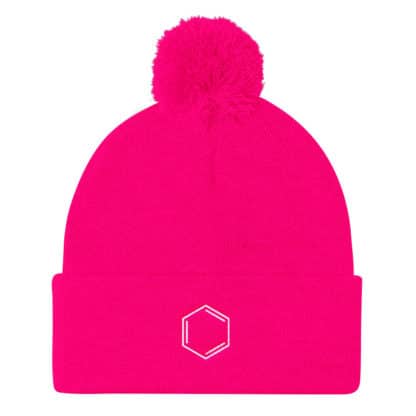 Benezene molecule beanie pink