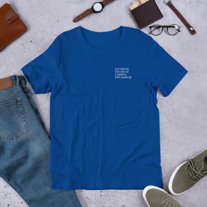 FUCK periodic table elements t-shirt blue