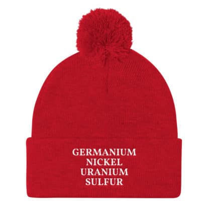 GENIUS Elements pom pom beanie red