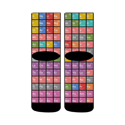 Periodic Table of Elements Crew Socks Back
