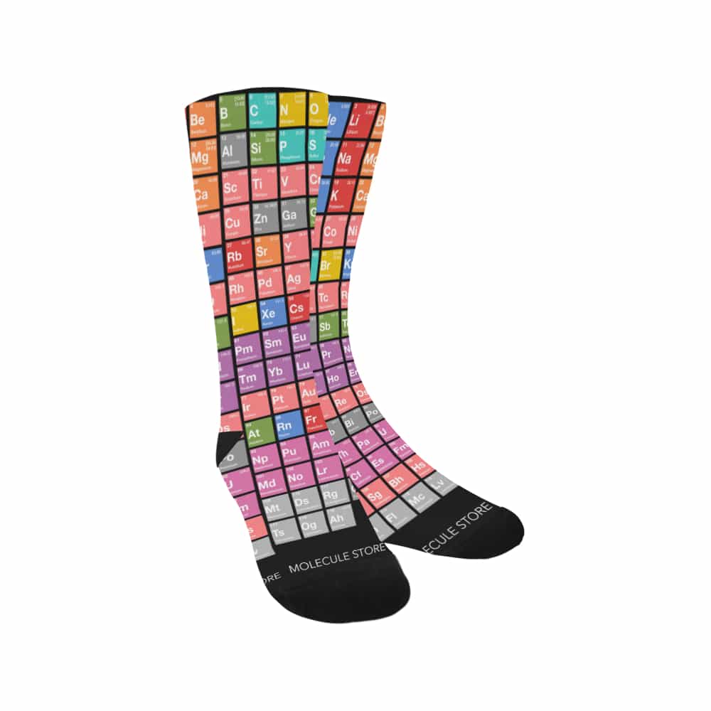 Periodic Table Of Elements Unisex Novelty Crew Socks Ankle Dress Socks Fits Shoe Size 6-10 50cm