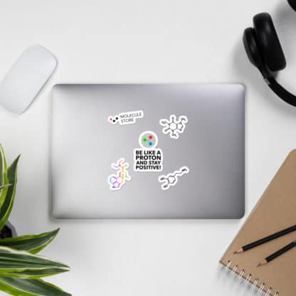 Caffeine, LSD molecule stickers laptop