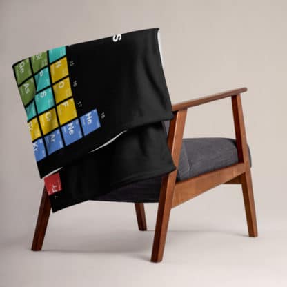 Periodic Table of Elements Blanket Black chair