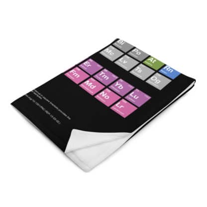 Periodic Table of Elements Blanket Black folded