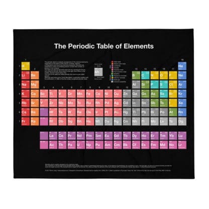 Periodic Table of Elements Blanket Black