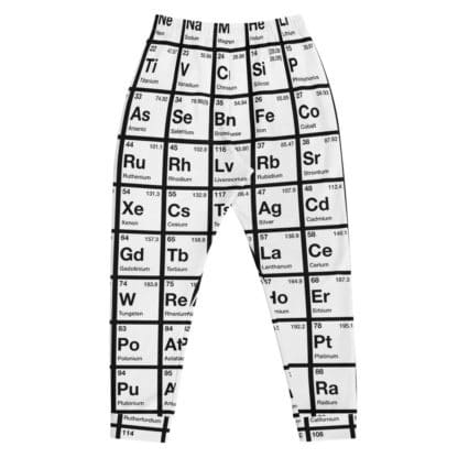 Periodic table sweatpants check men white back flat