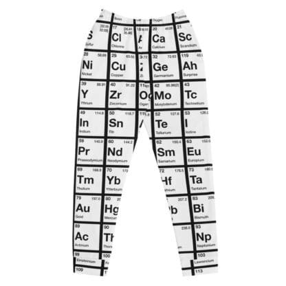 Periodic table sweatpants check women white front flat