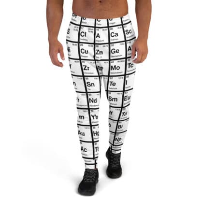 Periodic table sweatpants check men white front