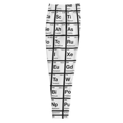 Periodic table sweatpants check men white left flat