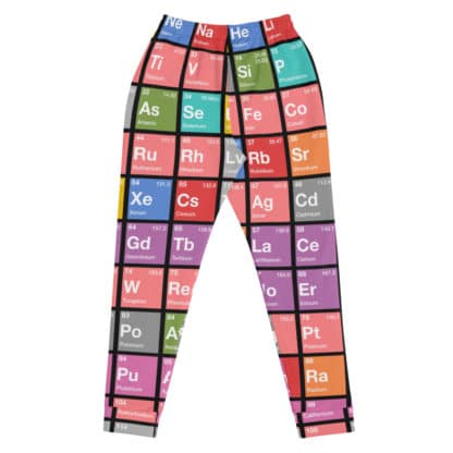 Periodic table sweatpants check women color back flat