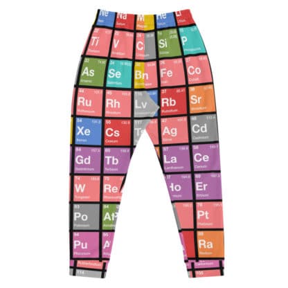 Periodic table sweatpants check men color back flat