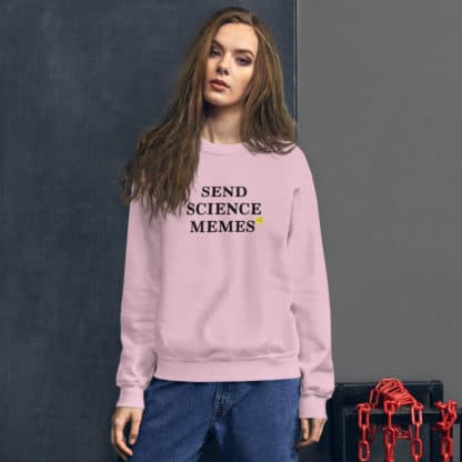 send science memes sweatshirt pink