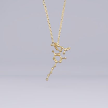 CBD molecule necklace gold 1