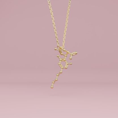 CBD molecule necklace gold 2