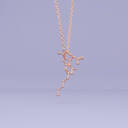 CBD molecule necklace rose gold 2
