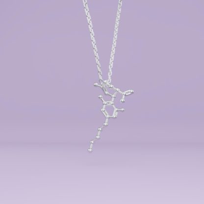 CBD molecule necklace silver 2