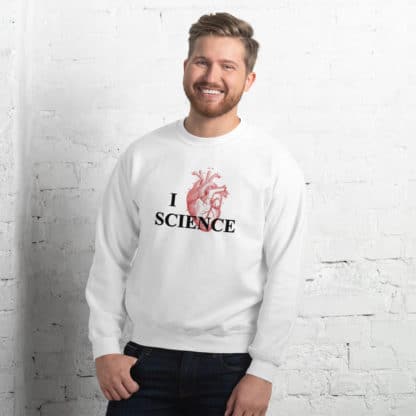 I heart Science sweater model