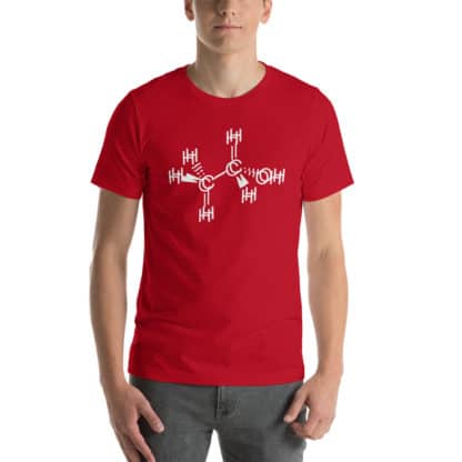 Ethanol molecule t-shirt drunk model red