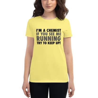 Running chemist t-shirt ladies yellow