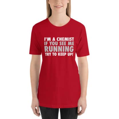 Running chemist t-shirt red model