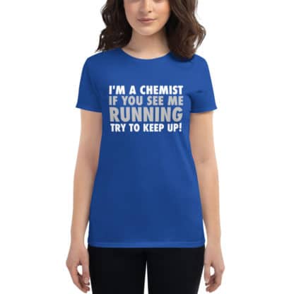 Chemist joke t-shirt ladies blue