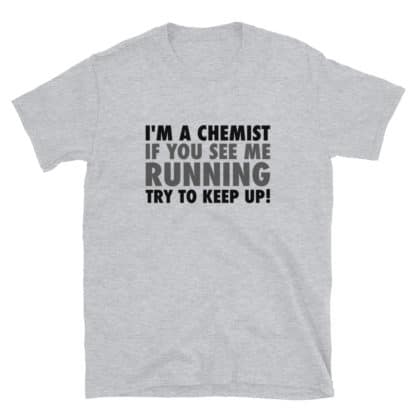 Running chemist science t-shirt heather